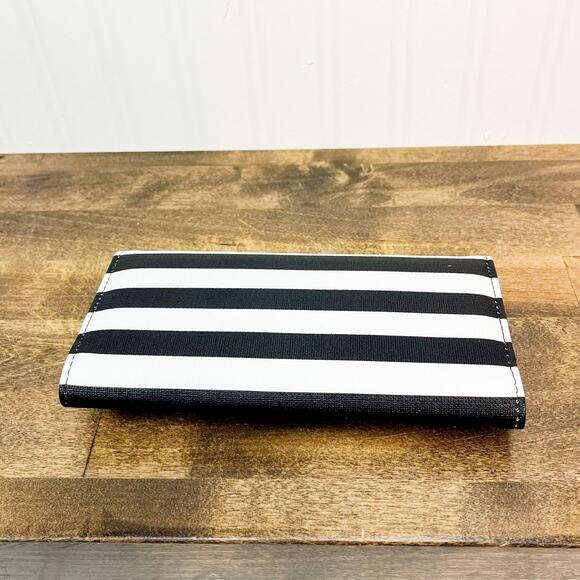 Kut From The Kloth Slim Striped Wallet NEW Vegan Leather FabFitFun Black & White - Picture 5 of 7